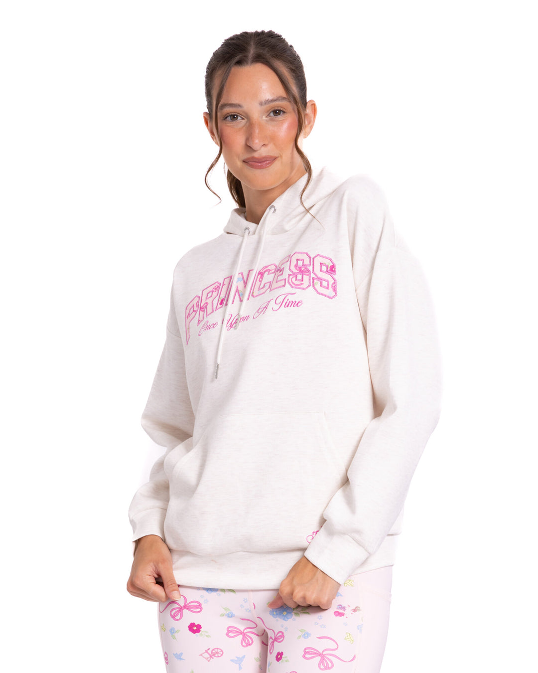 Disney Princess Women's Loungewear Pullover Hoodie Oatmeal Heather