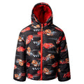 Cars Boys' Hooded Zip-Up Puffer Coat Striped McQueen Mater
