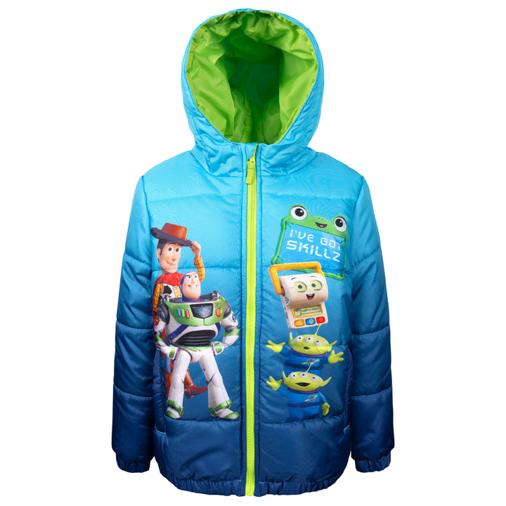 Disney Toy Story Boys' Hooded Puffer Coat Navy Blue