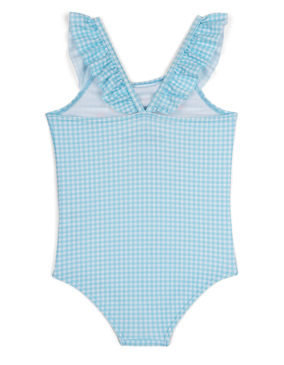Frozen Girls' One Piece Swimsuit and Bucket Hat Set Light Blue Anna Elsa