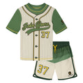 John Deere Boys' 2-Piece Rash Guard and Swim Trunks Set Ivory Dark Green