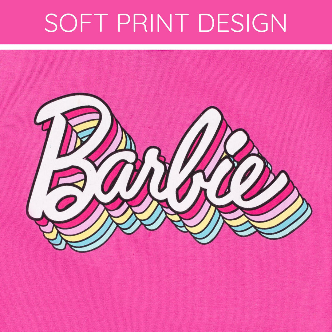 Barbie Girls' Sensory Friendly 2-Pack T-Shirts Fuchsia Light Pink