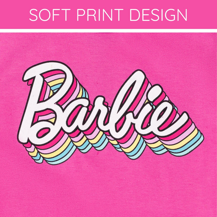 Barbie Girls' Sensory Friendly 2-Pack T-Shirts Fuchsia Light Pink