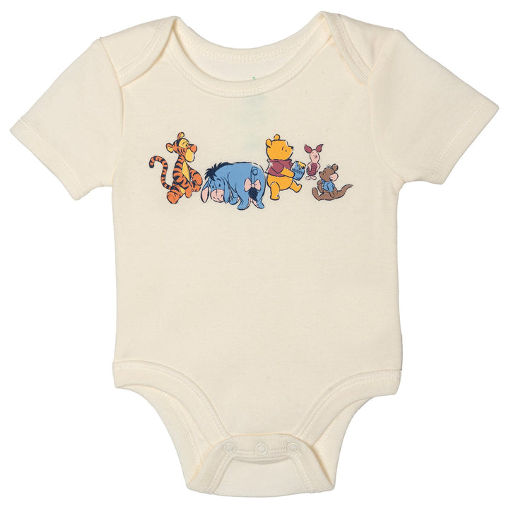 Disney Winnie the Pooh Baby 4-Piece Bodysuit Pants Bib and Hat Set Tusk