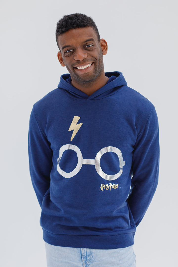 Harry Potter Boys' Fleece Pullover Hoodie Navy Blue