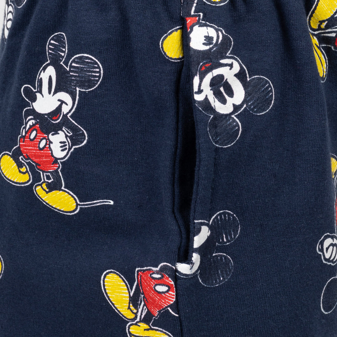 Disney Mickey Mouse Boys' T-Shirt and French Terry Shorts Set Grey Navy Red