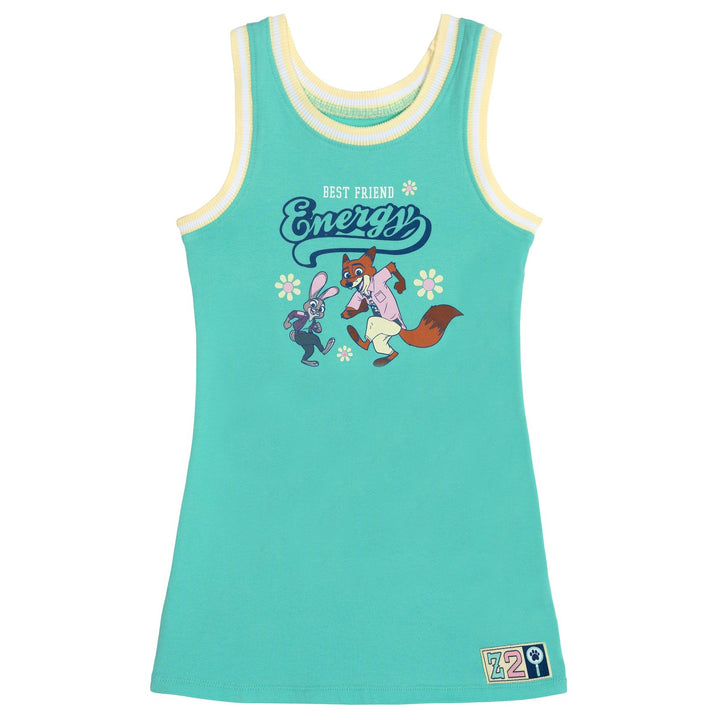 Zootopia Girls' Athletic Jersey Dress Aqua Judy Nick