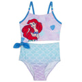 The Little Mermaid Princess Ariel Girls' One Piece Bathing Suit Lavender Blue
