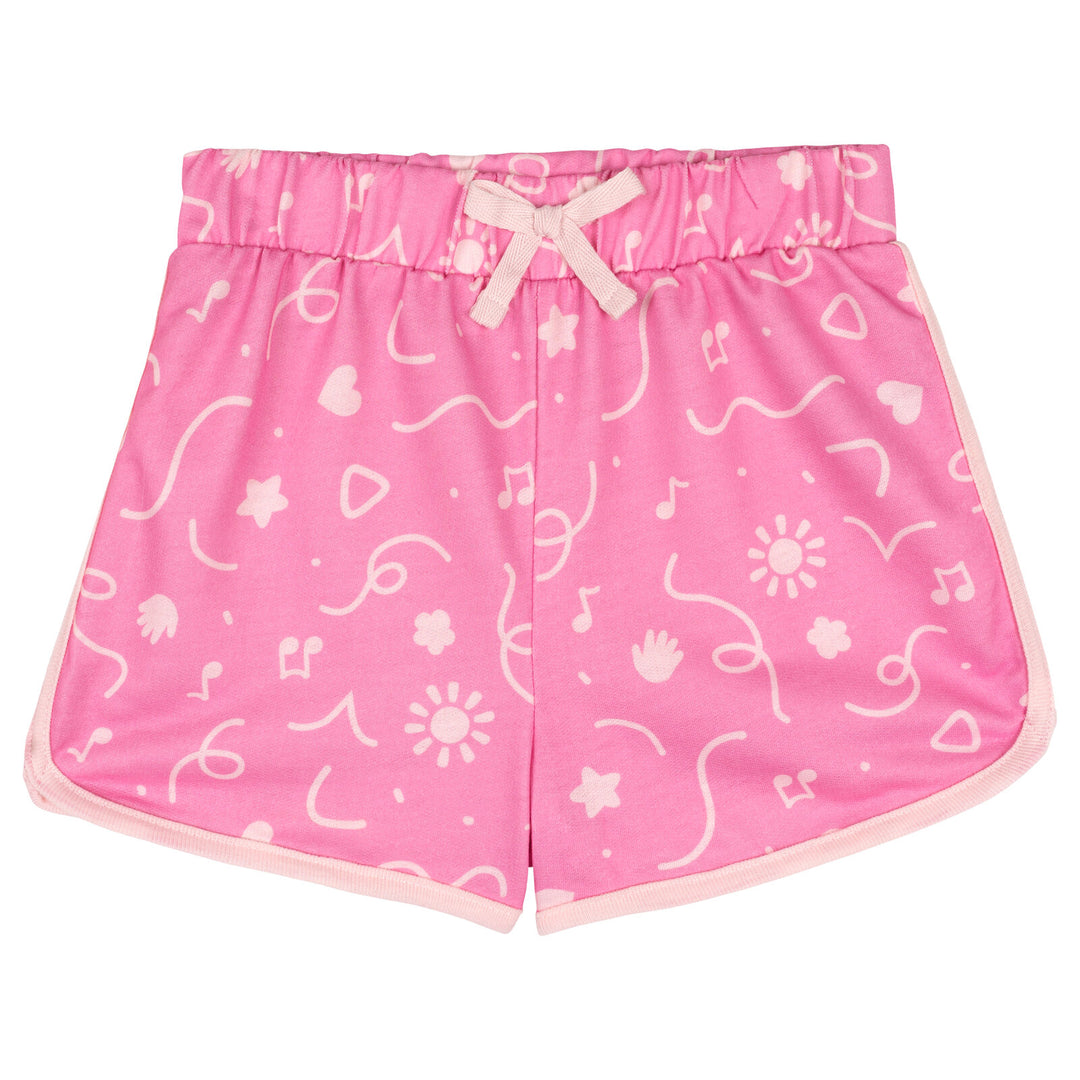 Ms. Rachel Toddler Girls' 2-Piece T-Shirt and Shorts Set Pink Music Notes