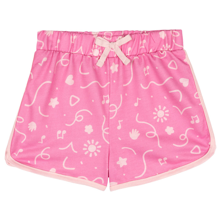 Ms. Rachel Toddler Girls' 2-Piece T-Shirt and Shorts Set Pink Music Notes