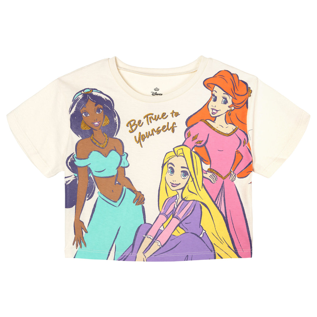 Disney Princess Girls' Glitter T-Shirt and Tutu Leggings Set Purple Pink