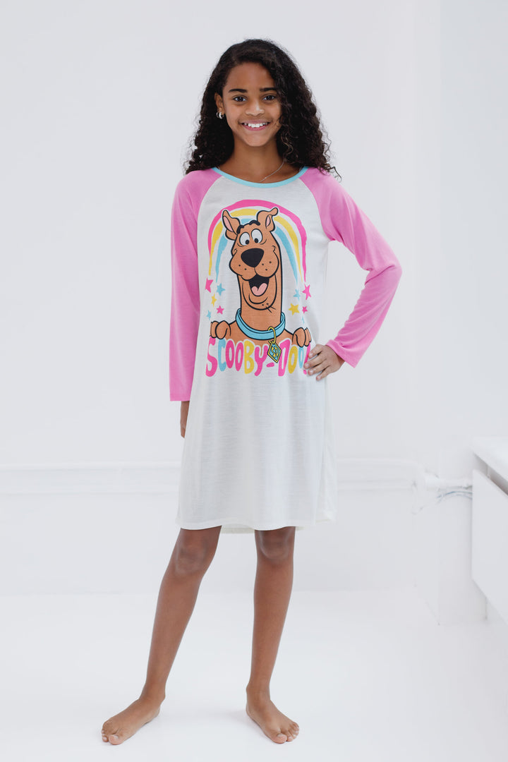Scooby-Doo Girls' Sleepwear Nightgown Pink White