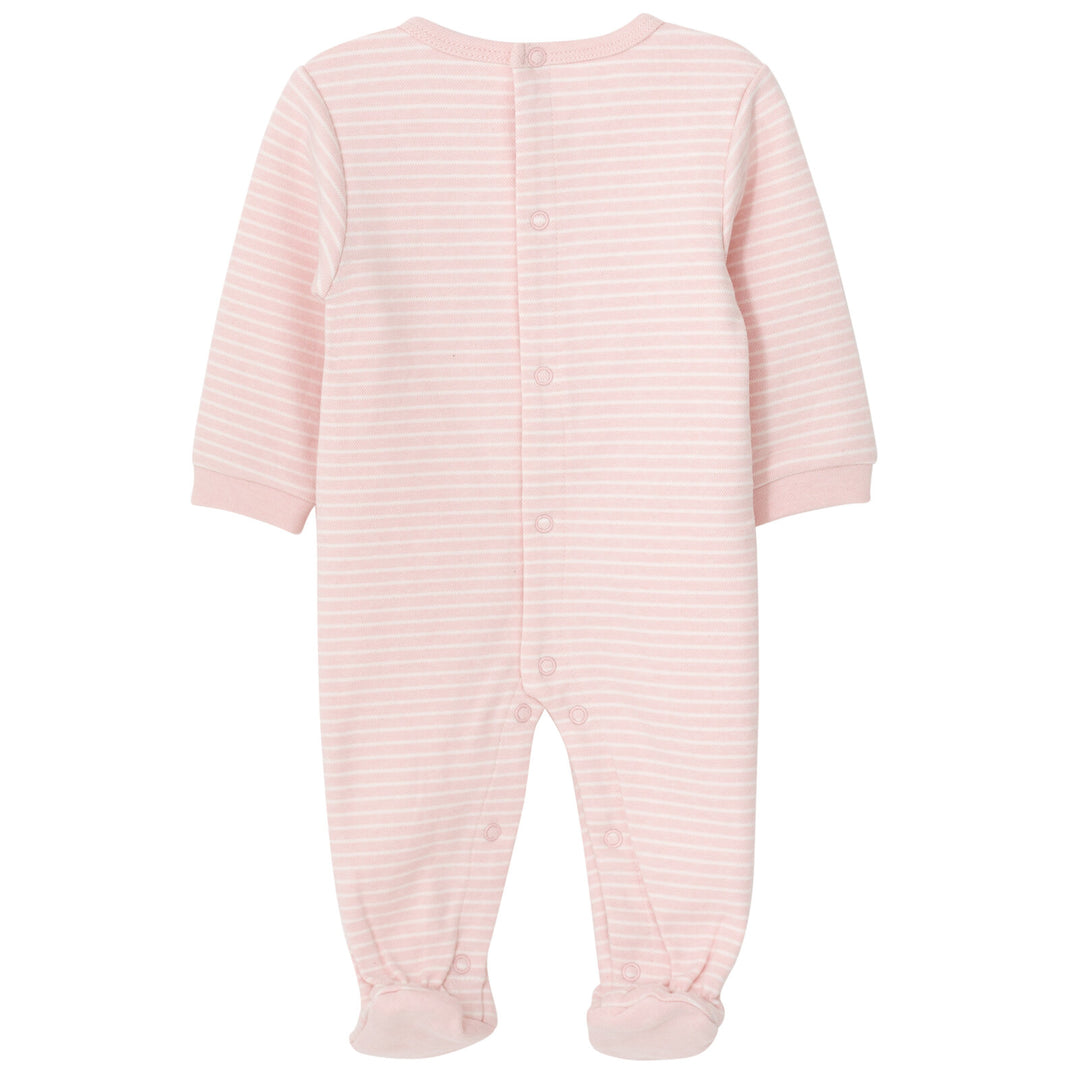 Cozeeme Baby Girls' Footed One Piece Sleep N' Play Pink White Stripe