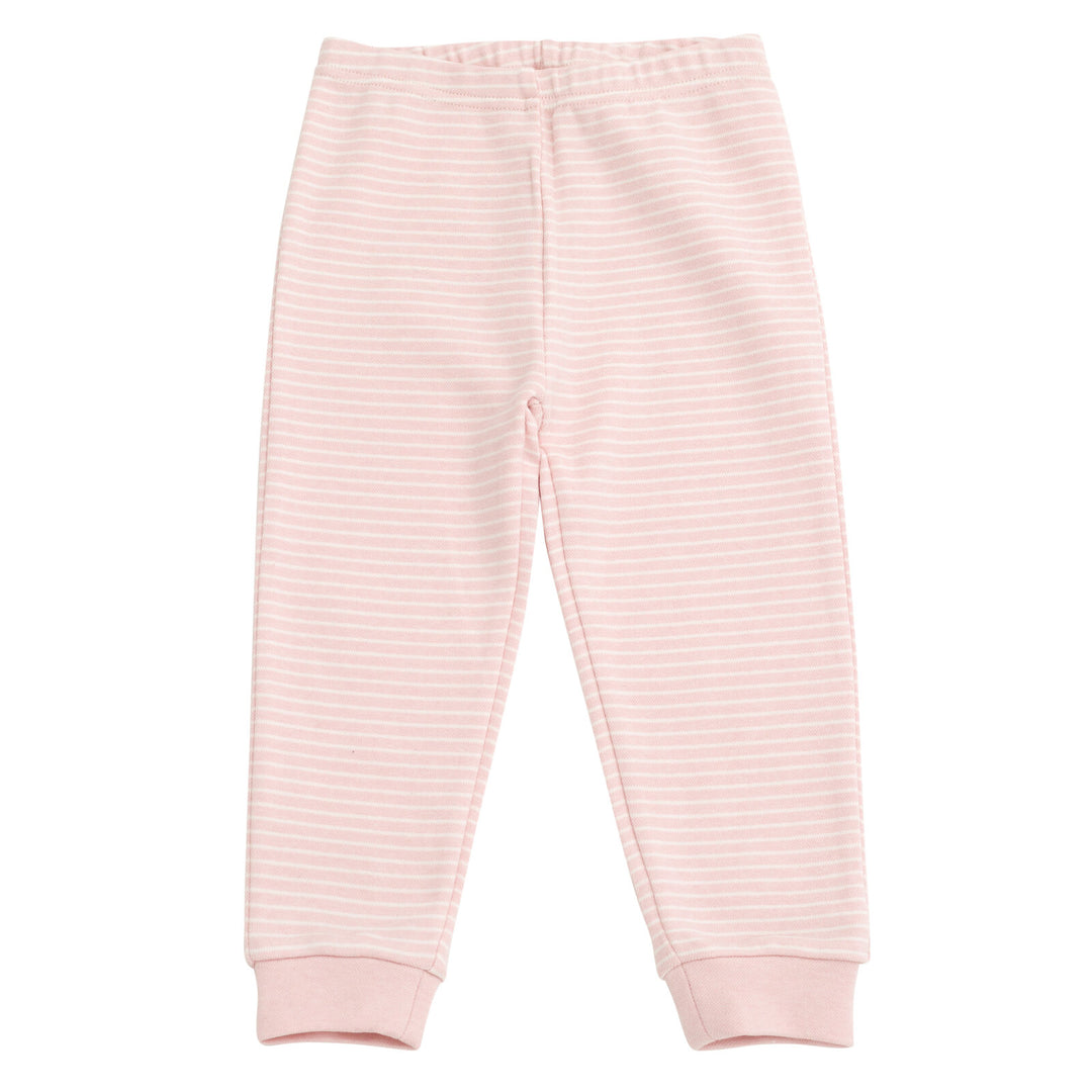Cozeeme Girls' 2-Piece Tee and Pants Set Pink White Stripe