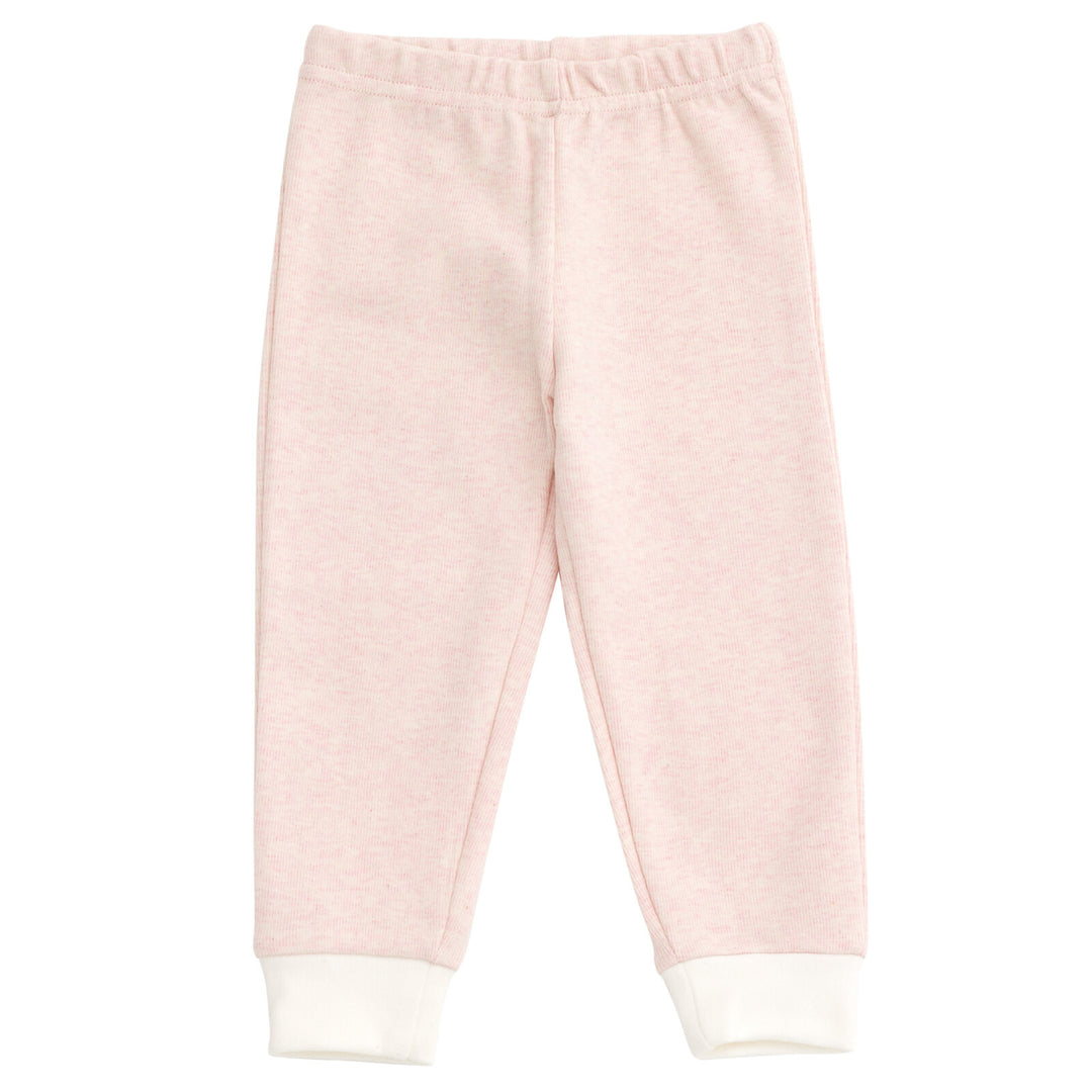 Cozeeme Girls' 2-Piece Tee and Pants Set Heather Pink White