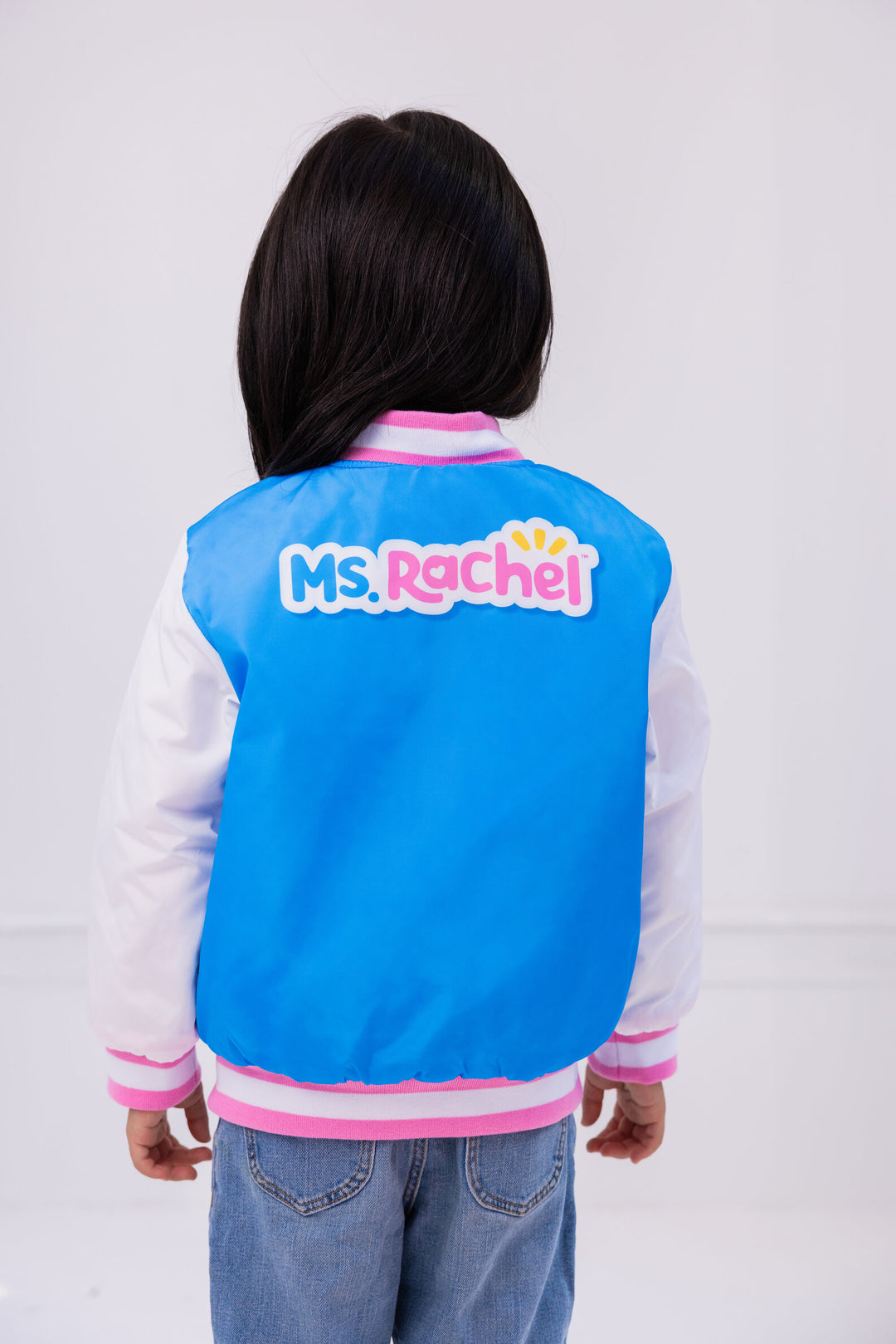 Ms. Rachel Girls' Varsity Bomber Jacket Ms Herbie Blue