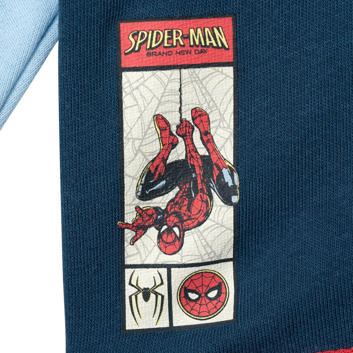 Marvel Spider-Man Boys' Fleece Quarter-Zip Hoodie Blue
