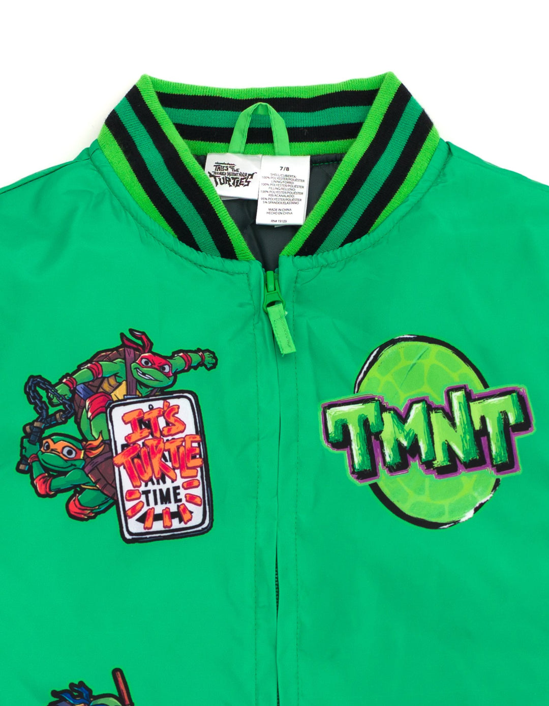 Teenage Mutant Ninja Turtles Boys' Varsity Bomber Jacket TMNT Green Black