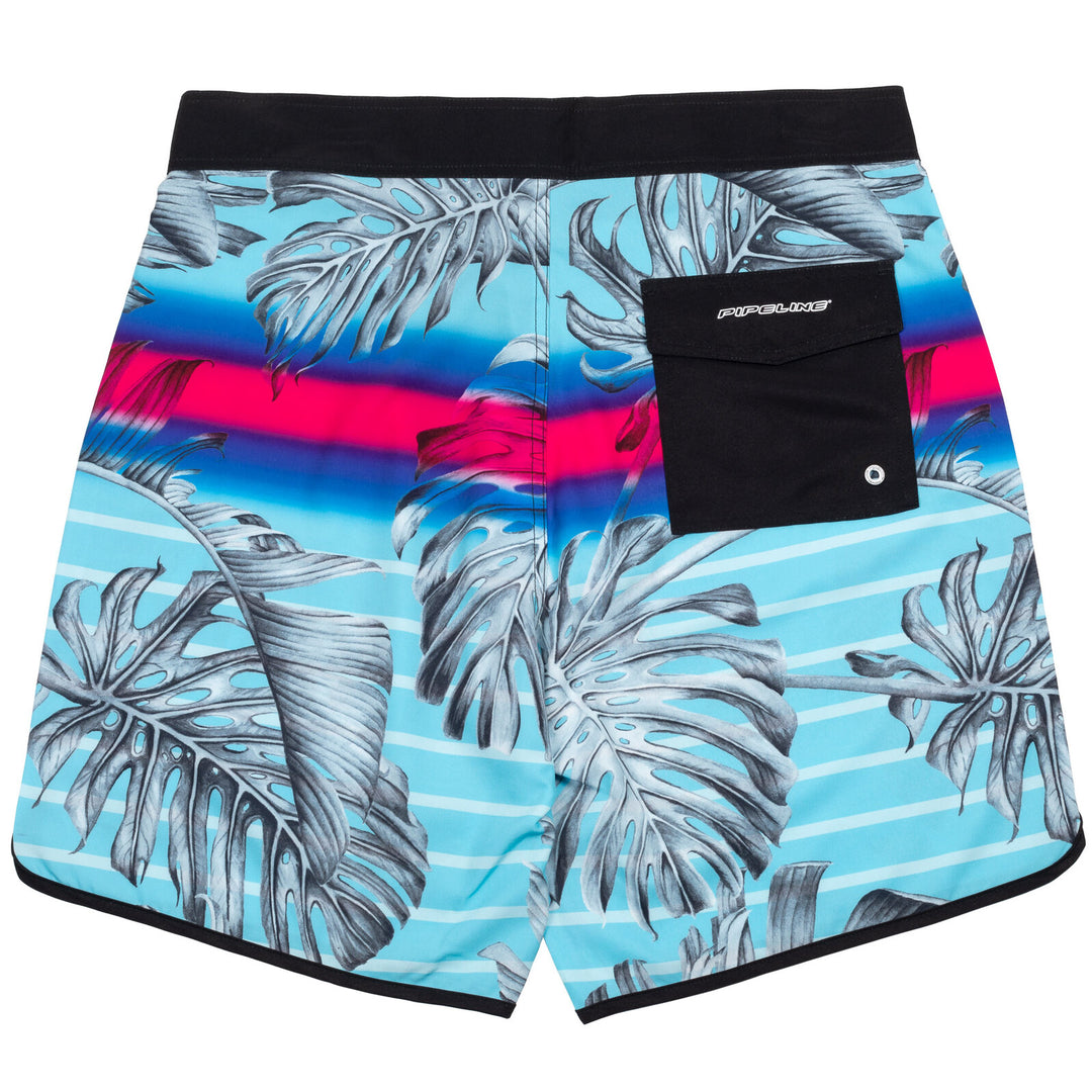 Pipeline Men's Swimwear Swim Trunks Magenta Blue Tropical