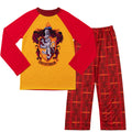 Harry Potter Gryffindor 2-Piece Long Sleeve Pajama Top and Pants Set Red Gold