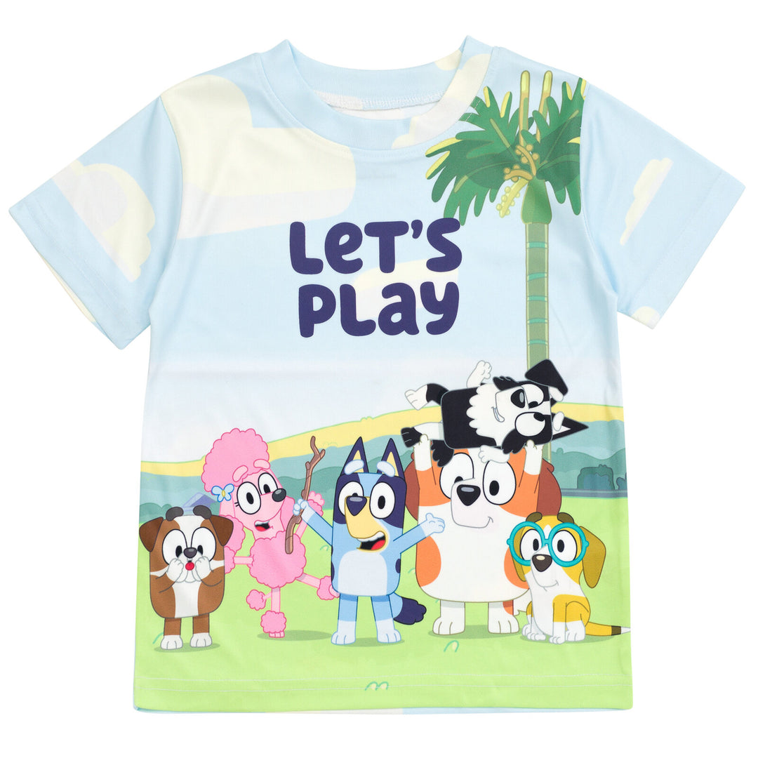 Bluey Boys' T-Shirt and Sublimated Shorts Set Forest Green