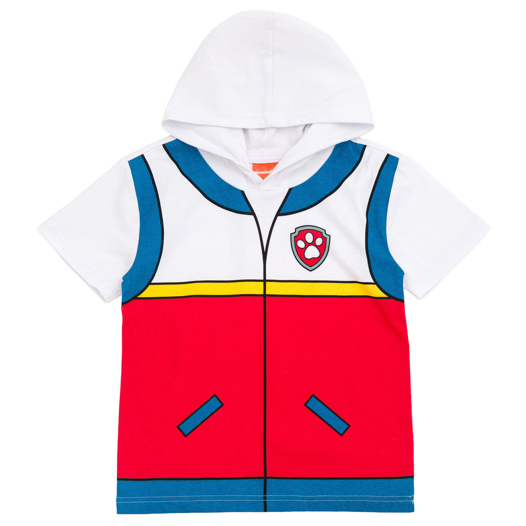 Paw Patrol Ryder Boys' Cosplay Hooded T-Shirt Red White
