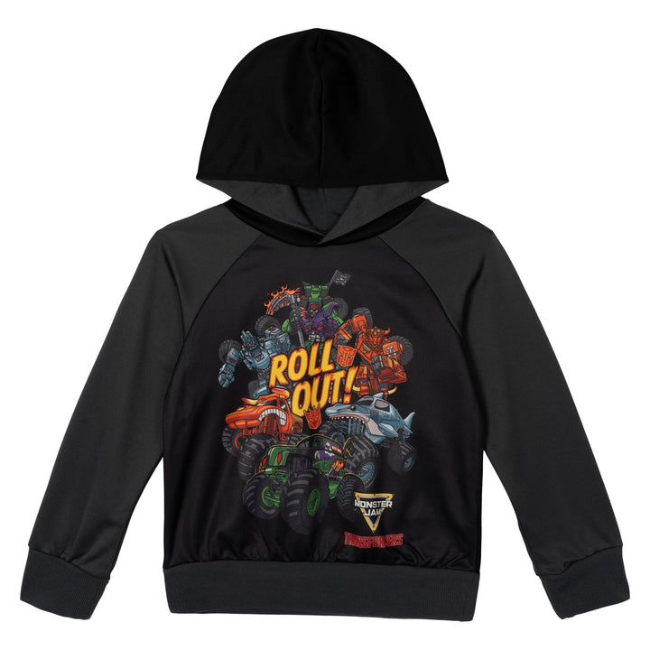 Monster Jam Transformers Boys' Fleece Pullover Hoodie Grey