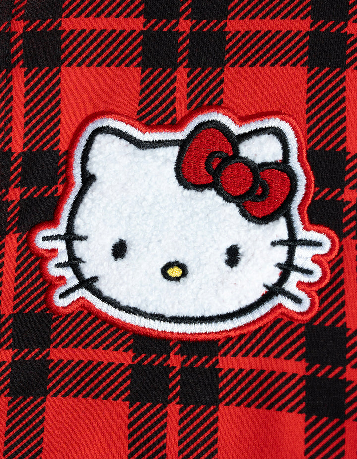 Hello Kitty Girls' Varsity Bomber Jacket Red Plaid