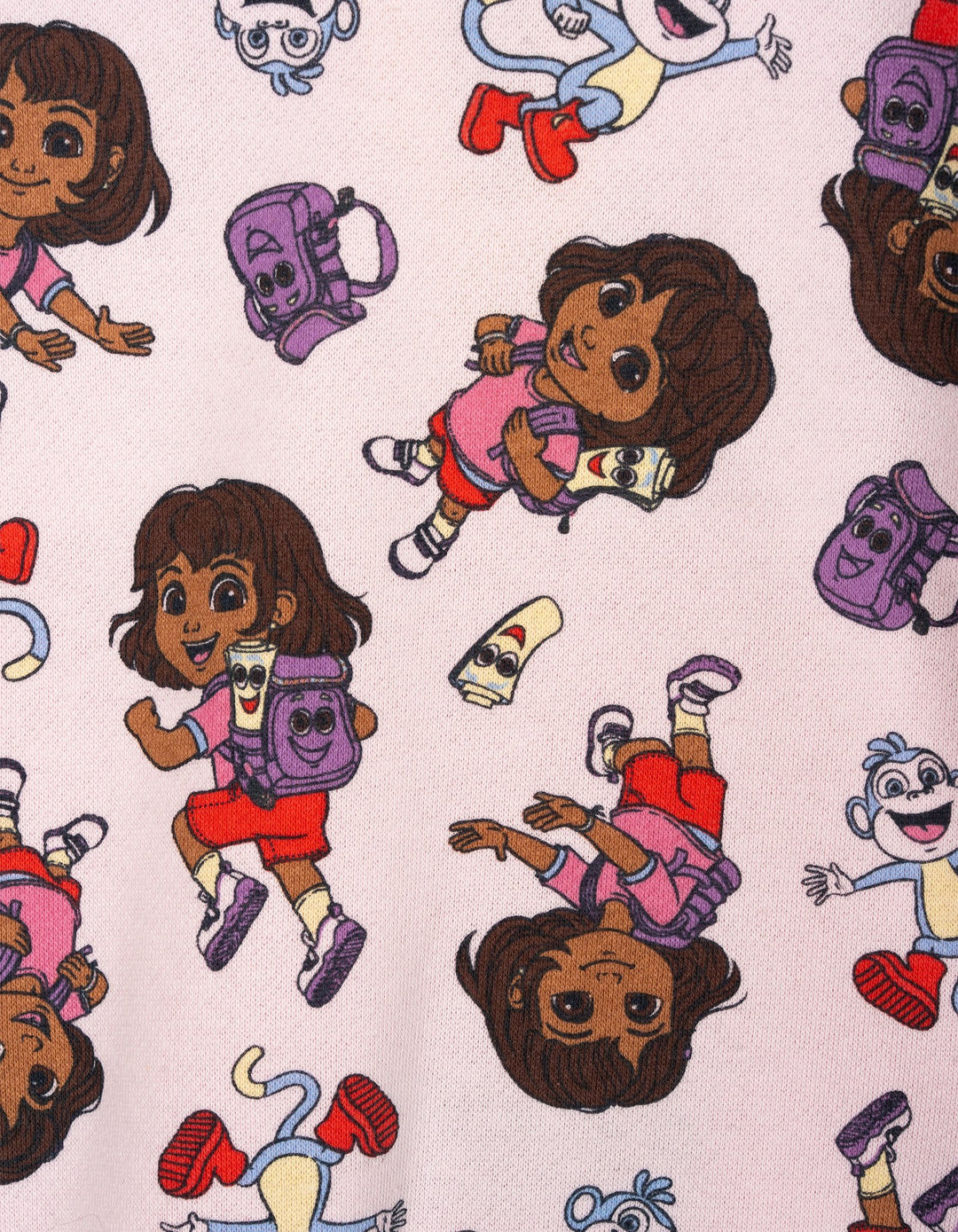 Dora the Explorer Girls' Fleece Hooded Quarter-Zip Sweatshirt Light Pink Boots