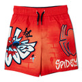 Marvel Spider-Man Boys' Quick-Dry Swim Trunks with Mesh Liner Brick Red
