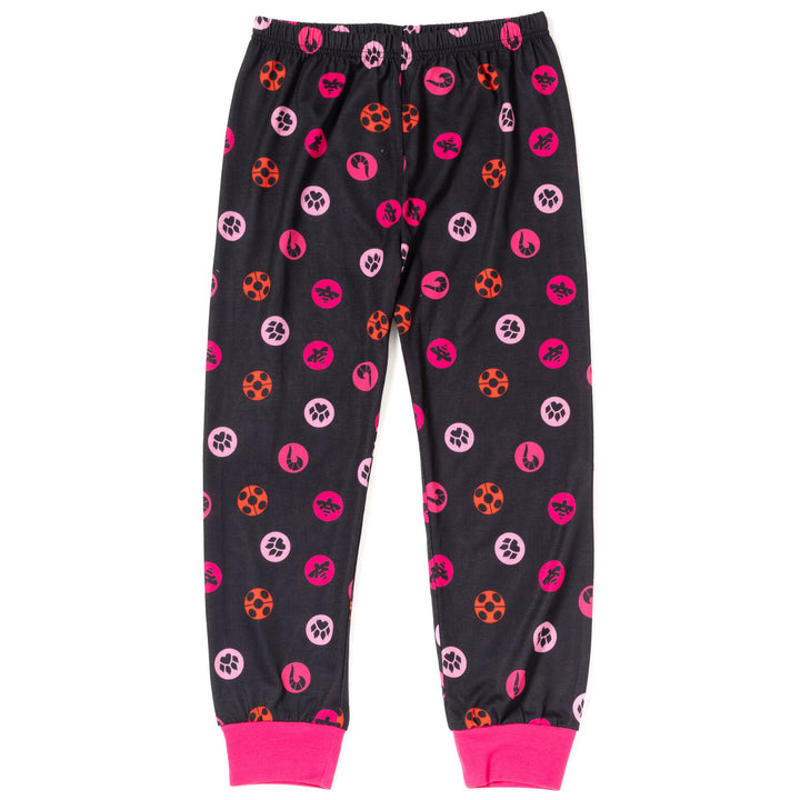 Miraculous Big Girls' 2-Piece Long Sleeve Pajama Set Pink Black