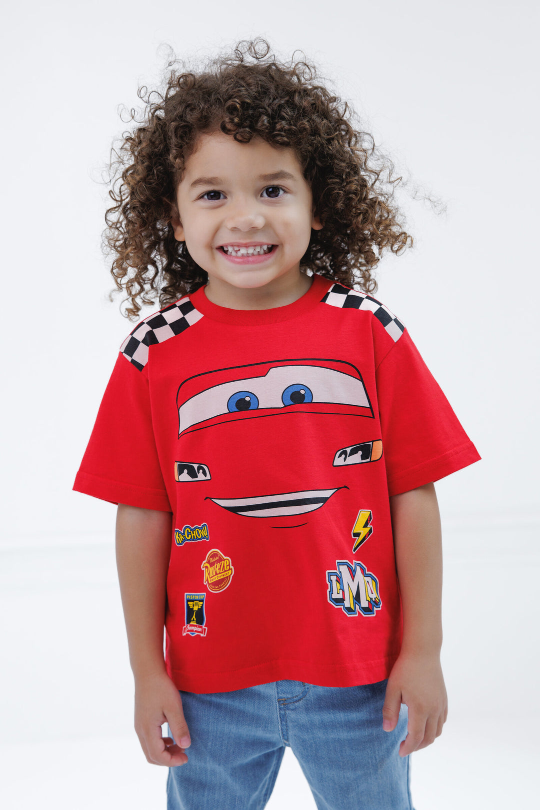 Cars Lightning McQueen Boys' Cosplay Short Sleeve T-Shirt Red