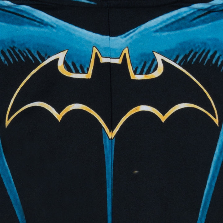 DC Comics Justice League Batman Boys' Cosplay Hooded One Piece Pajama Black