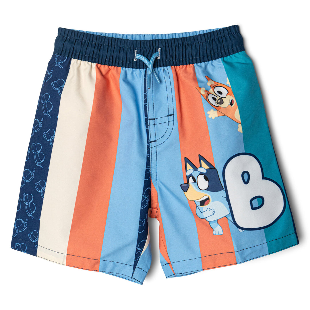 Bluey Boys' Long Sleeve Rash Guard and Swim Trunks Set Bingo Sky Blue