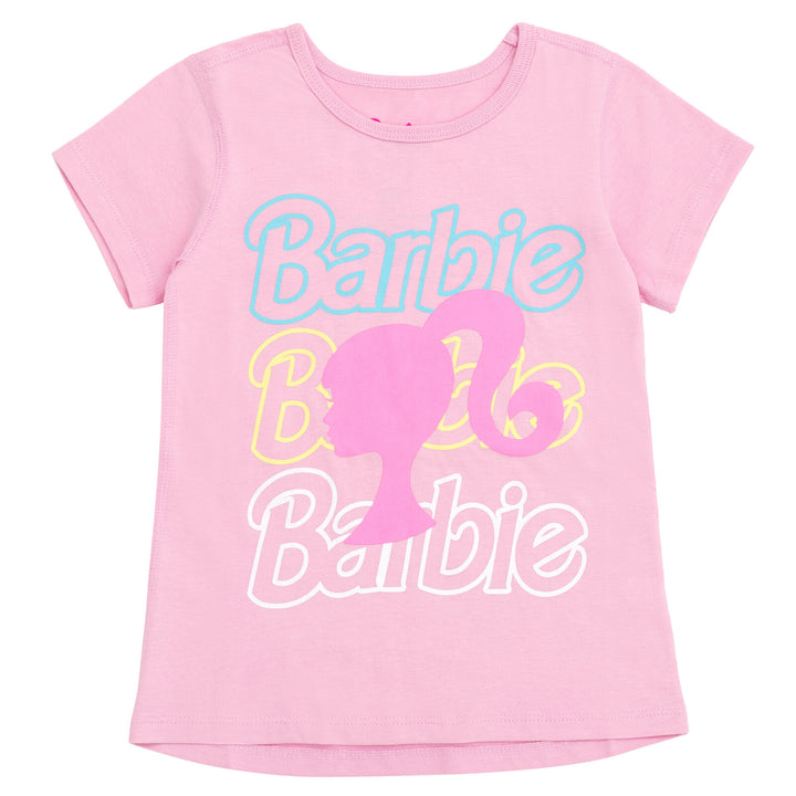 Barbie Girls' Sensory Friendly 2-Pack T-Shirts Fuchsia Light Pink