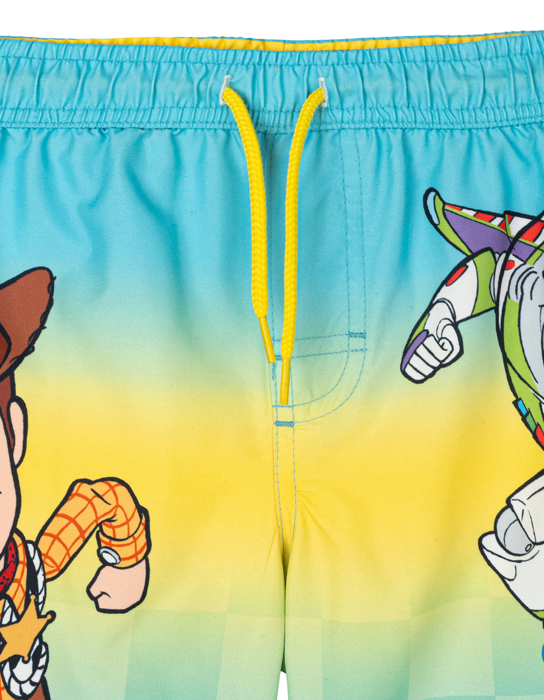 Disney Toy Story Boys' Quick Dry Microfiber Swim Trunks Woody Buzz Yellow Blue
