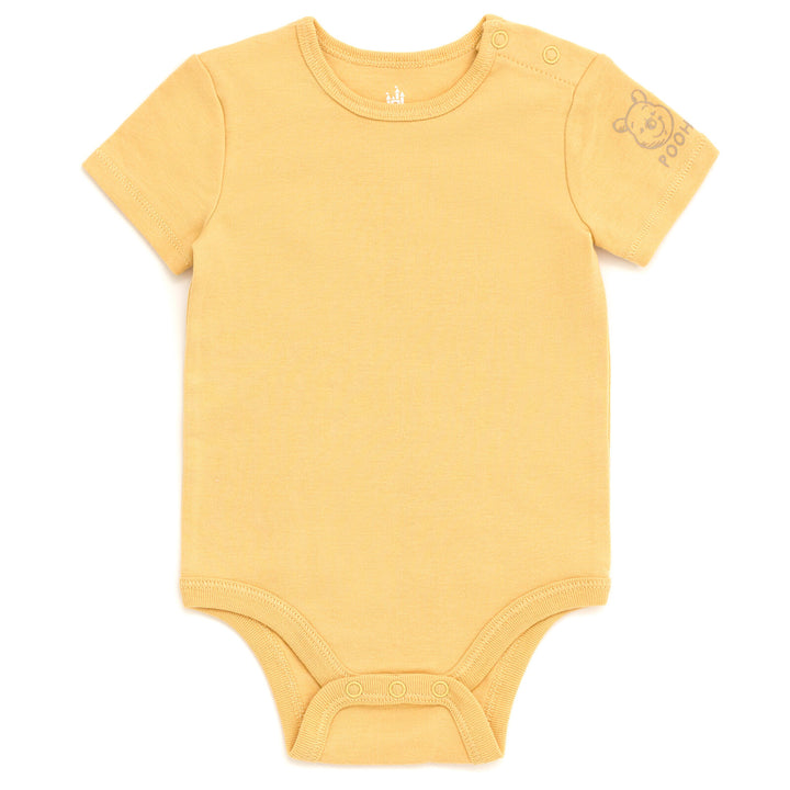 Disney Winnie the Pooh Baby 2-Piece Bodysuit and Shortall Set Yellow Grey