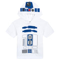 Star Wars Boys' Cosplay Hooded T-Shirt R2D2 White Blue