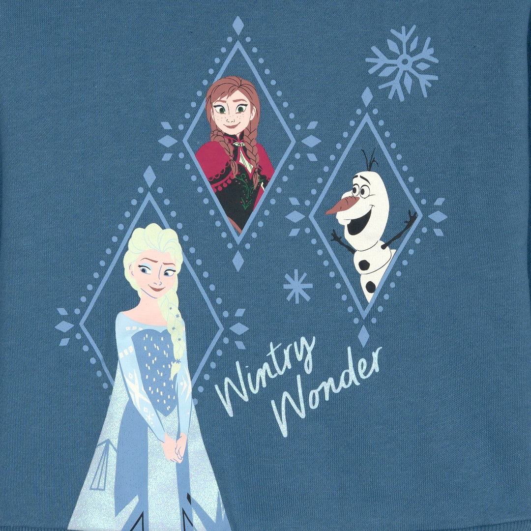 Frozen Girls' Fleece Sweatshirt and Pants Set Snowflake Blue