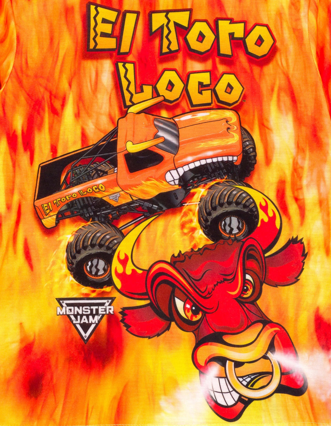Monster Jam El Toro Loco Boys' 2-Piece Long Sleeve Pajama Set Orange
