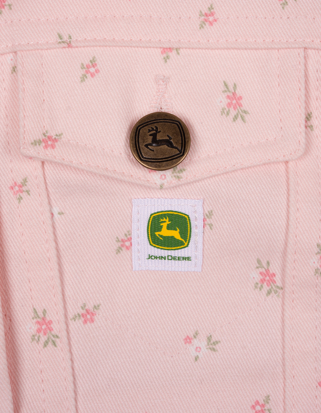 John Deere Toddler Girls' Denim Jacket Pearl Pink Floral