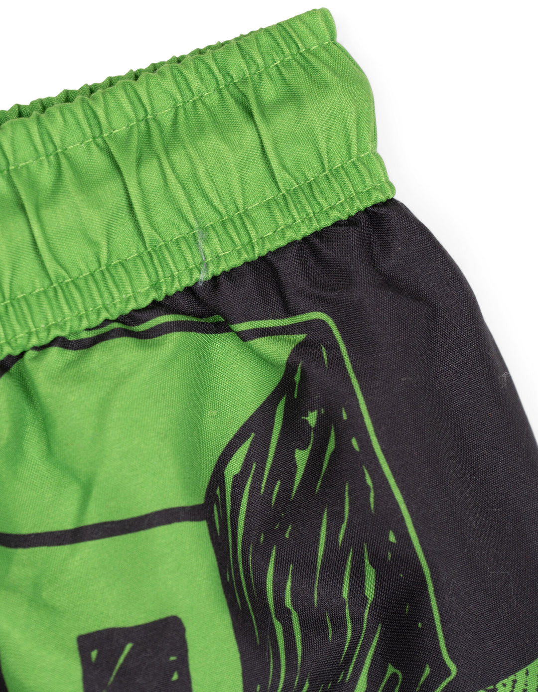 Minecraft Creeper Boys' Swimwear Camp Shirt and Swim Trunks Set Green Black