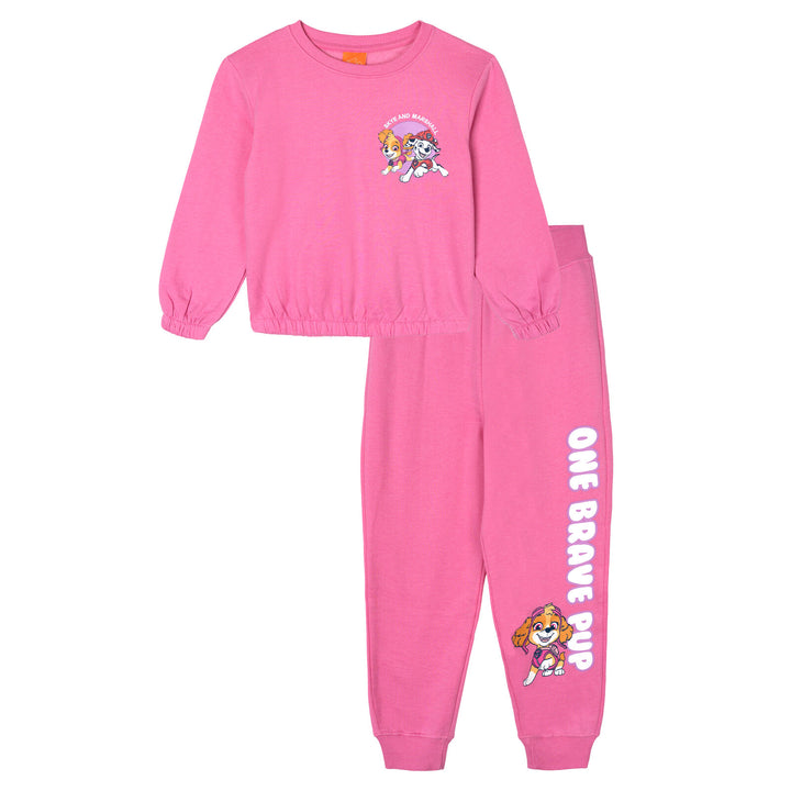Paw Patrol Girls' Fleece 2-Piece Sweatshirt and Joggers Set Skye Marshall Pink
