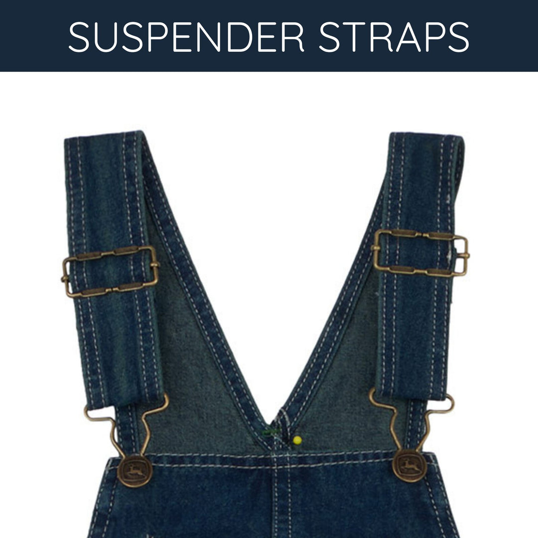 John Deere Boys' One Piece Bib Overalls Dark Indigo Denim