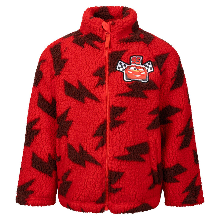 Cars Lightning McQueen Boys' Fleece Zip-Up Jacket Racing Red