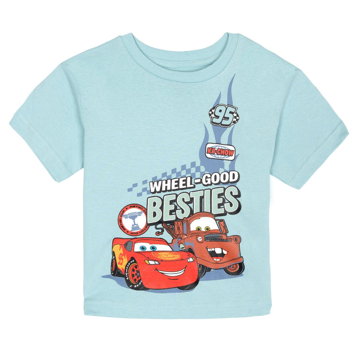 Cars Boys' 2-Pack Short Sleeve Graphic T-Shirts Beige Blue