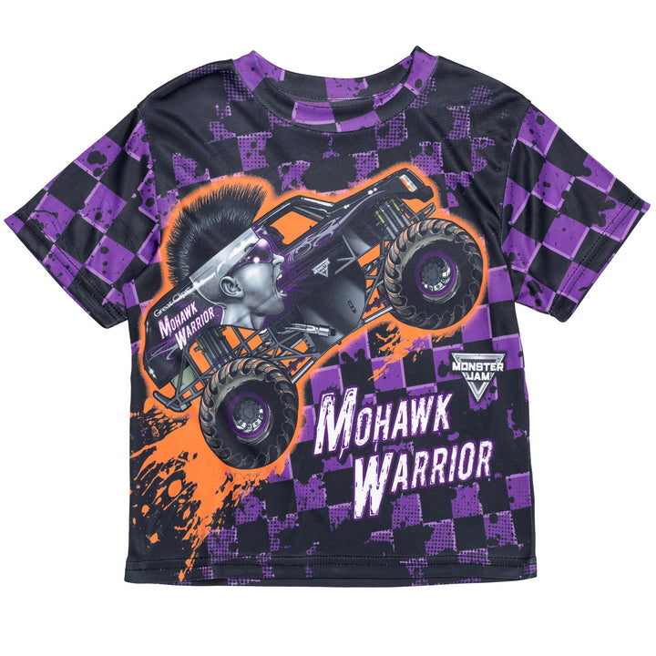Monster Jam Mohawk Warrior Boys' Athletic Short Sleeve T-Shirt Purple