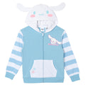 Hello Kitty Girls' Hooded Ears Fleece Zip-Up Hoodie Cinnamoroll Blue