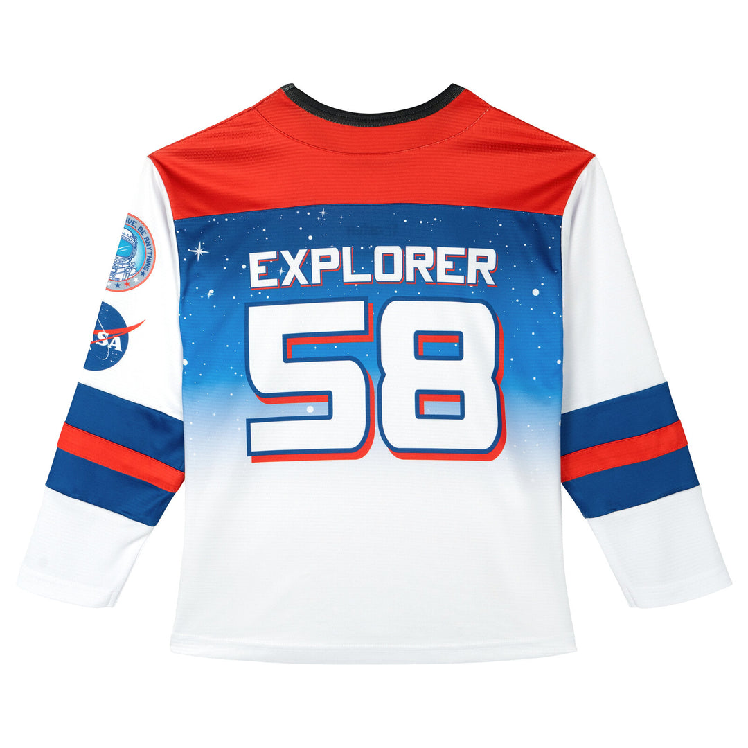 NASA Boys' Athletic Hockey Jersey Red White Royal Blue