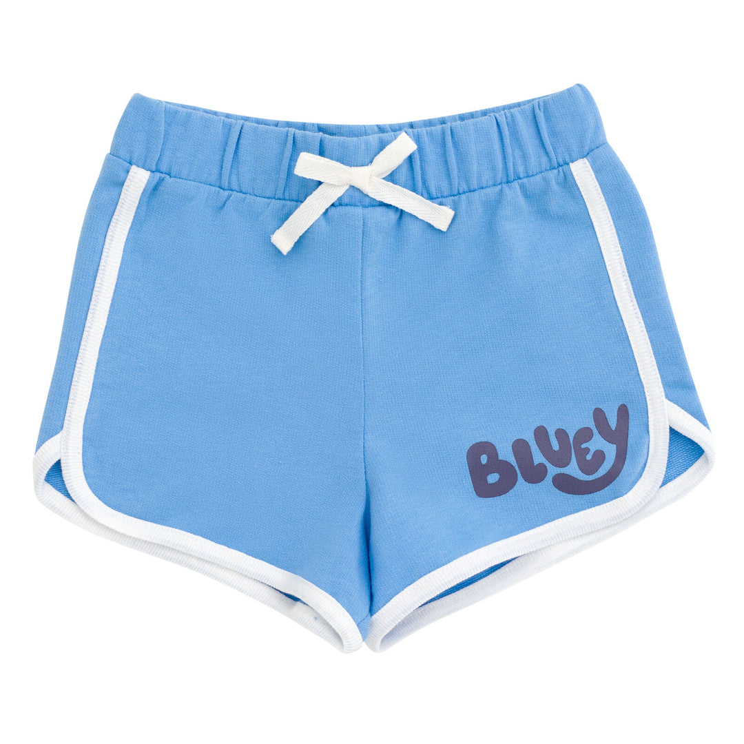 Bluey Girls' 2-Piece T-Shirt and Dolphin Shorts Set Family White